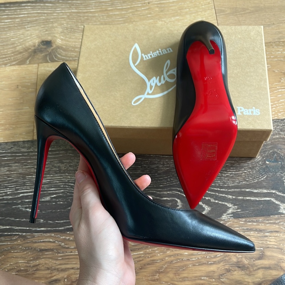 Christian Louboutin Kate Red Sole High-Heel Pumps, Black *Authenticated*